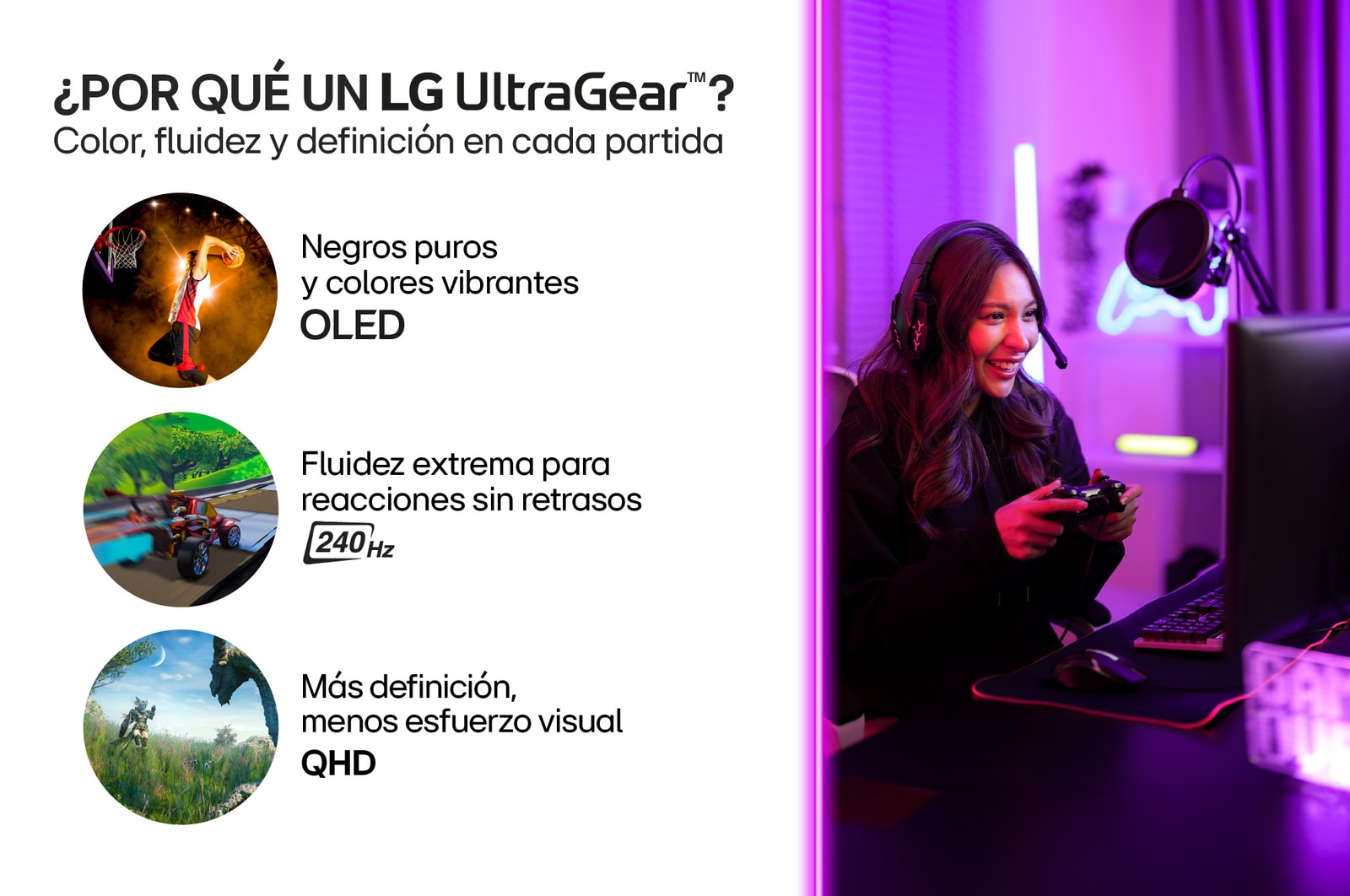 Por que Monitor LG UltraGear™ GX7 OLED QHD